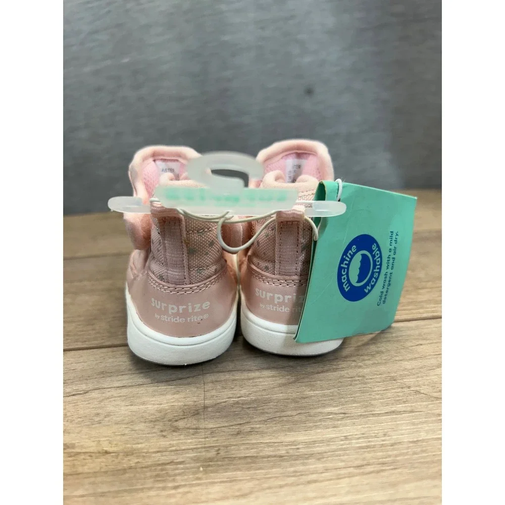 Surprize by Stride Rite Aster Baby Pink Star Memory Foam Boots Size 3M SZ817